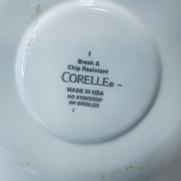 Corelle by Corning Green Rim White Swirl Callaway Ivy SET OF 3 Saucers 6 1/4" - Picture 13 of 14